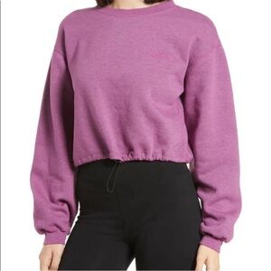 BDG by Urban Outfitters Crewneck Long Sleeve Cropped Sweatshirt Size XS Magenta